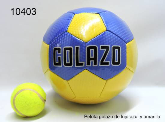 Imagen de PELOTA GOLAZO DE LUJO AZUL Y AMARILLA/BLANCA Y NEGRA 8.25